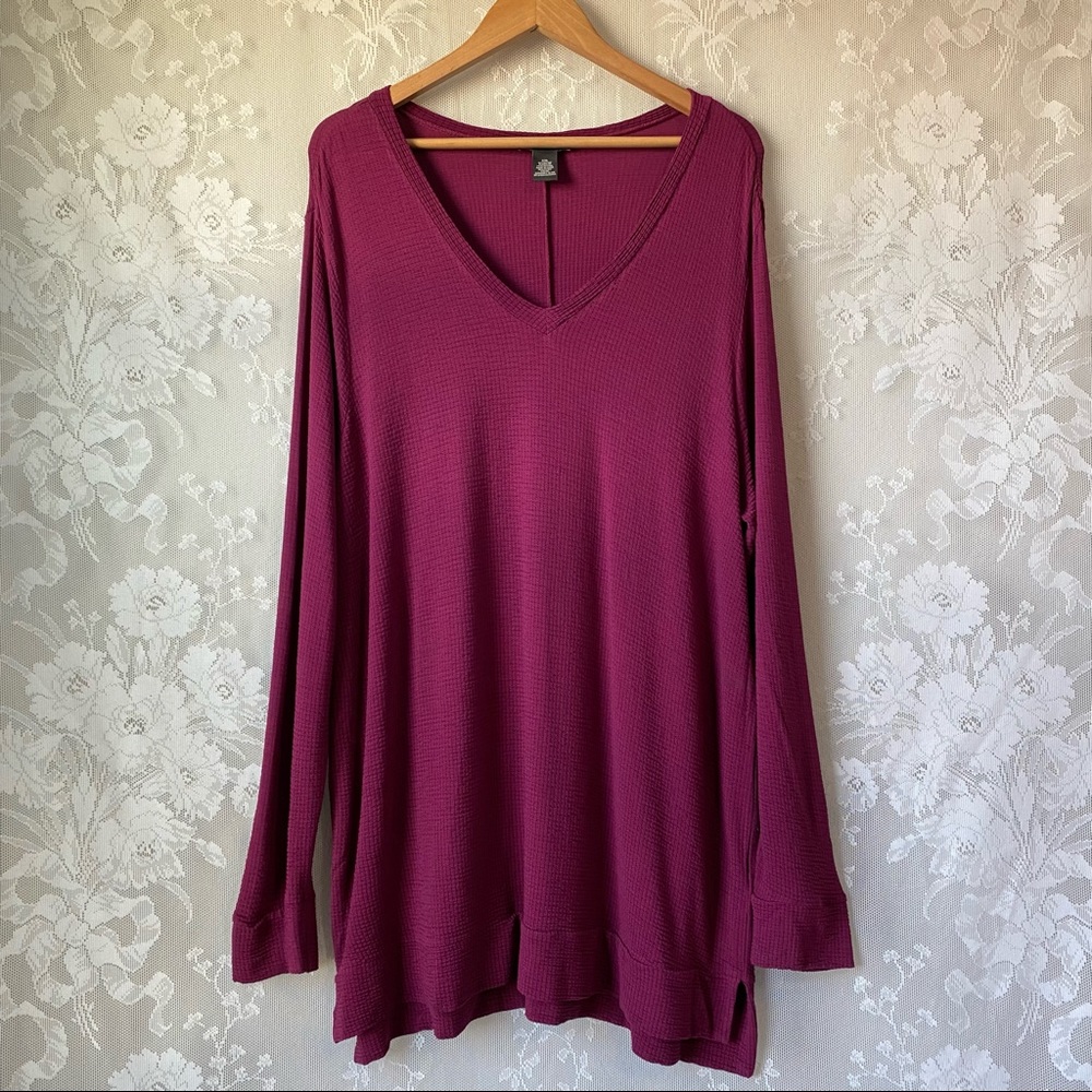 Adrianna Papell Long Sleeve Tunic Top Stretch XXL